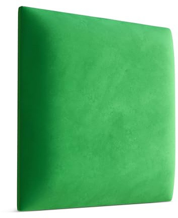 Muralo - Samt Wandkissen Stoff Polster-Paneel für Schlafzimmer Wohnzimmer Bett Wandpolster Bettkopfteil Lendekissen Modern Luxus Gepolstert Magic Velvet (Grün, 50 cm x 50 cm)
