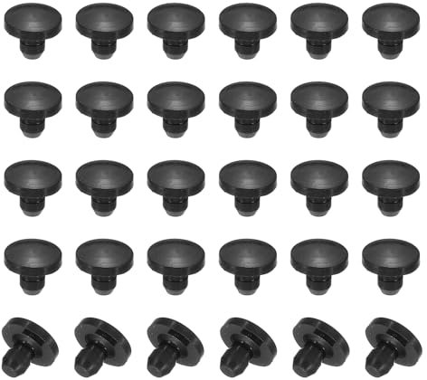 PATIKIL 30 Stück 3mm Durchmesser Silikon Abdeckkappen für Bohrlöcher, in Riegelform Möbel Lochverschluss Knopf Schutzabdeckung Gummistopfen für 2,5-3mm Loch zum Abdichten, Schwarz.