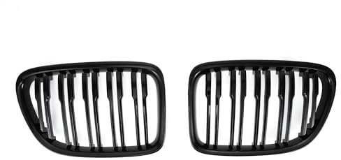 X AUTOHAUX Front Hood Bumper Grille Grill for BMW X1 E84 2009-2015 No.51112993305/51112993306 Front Bumper Kidney Grille Grill Double Slat Gloss Black 1 Pair