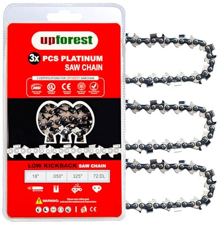 18 Inch Chainsaw Chain, 325 Pitch, 050'' Gauge,72 Drive Links Fits Husqvarna 440,445,SP33G,Poulan 4600, 4620,DOLMAR,ECHO,JONSERED,RYOBI,Craftsman,Low-kickback and More-H72 (20EOPX72)