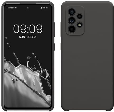 kwmobile Hülle kompatibel mit Samsung Galaxy A52 / A52 5G / A52s 5G Hülle - Silikon Handy Case - Handyhülle weiche Oberfläche - kabelloses Laden - Dunkelgrau