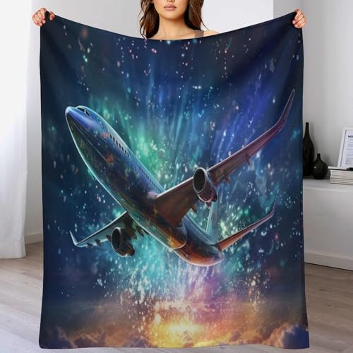 AAPZY Flugzeug Kuscheldecke Couchdecke Decke Aus Flannel - Tagesdecke Wohndecken Für Sofa, Couch Oder Als Bettüberwurf - Waschbare Decke （130×150cm）