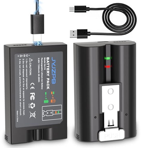 7200mAh JYJZPB Quick Release Battery for Ring, 3.65V Replacement Battery for Ring Doorbell Camera, Video Doorbell 2/3/3+/4, Stick Up Cam (2nd & 3rd Gen) and Spotlight Camcorder - 2 Pack