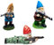 Garden Gnomes, Army Gnomes Outdoor Garden Statues, Desktop Indoor Outdoor Lawn Yard Decorations Halloween Holiday Christmas Thanksgiving Gifts (Red+Yellow+Blue).