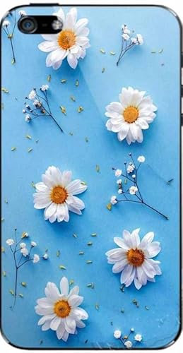 Hard Plastic Case Cover Compatible with iPhone 5S, Flower Design