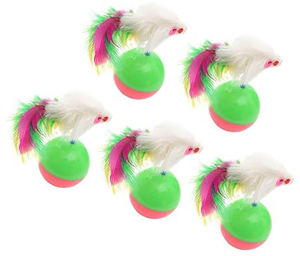 UKCOCO 5pcs Plush Rat Mice Tumbler Toy Funny Cat Teaser for Home Store Cartoon Design Mouse Toy for Indoor Cats