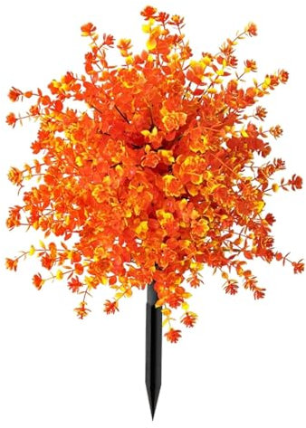 Dickly Plantas Artificiales para jardín, estacas, Plantas Falsas con estaca, Flores Artificiales de otoño, arbustos para Patio Trasero y Exterior.