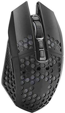 RASTKY X801 Kabellose RGB-Gaming-Maus für Desktop-Notebook-Computer, Stummgeschaltete Lademaus mit Hohlem Design für Wettkämpfe Bis Spät in die Nacht, 7 Tasten für den Bürogebrauch (Black)