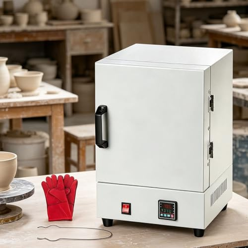 moupeaktain Horno para Ceramica Eléctrico 1150℃ – Horno de Mufla 2000W para Fundición de Metales, Vidrio y Arcilla, Mini Horno con Controlador, Ideal para Joyería y Cera Perdida