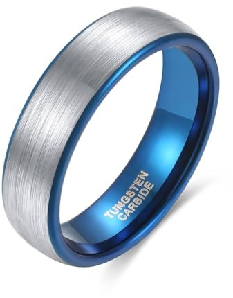 Mesnt Verlobungsring Herren Damen, Männer Frauen Männer Frauen 4MM/6MM/8MM Wolfram-Verlobungsring Ehering gebürstete Oberfläche