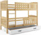 Interbeds Etagenbett Hochbett QUBA 190x90cm aus Kiefernholz unlackiert; mit Matratzen und Lattenroste