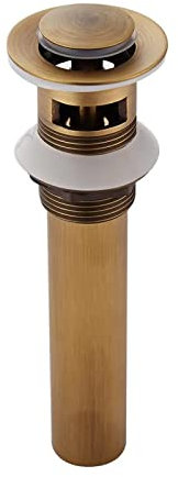 CASEWIND Válvula de desagüe con rebosadero de latón Juego de desagüe Antiguo tapón de desagüe del Fregadero válvula Pop-up Retro para Lavabo