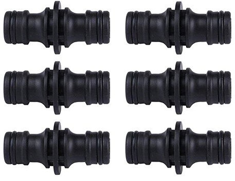 TOPWAYS® Plastique Métallique Double Mâle Connecteur Accoupleur pour rallonger Un Tuyau 6 Pack