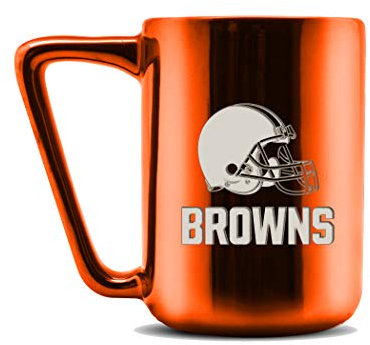 Duck House NFL Cleveland Browns Keramik-Kaffeetasse, Lasergravur, Metallic-Finish, 473 ml