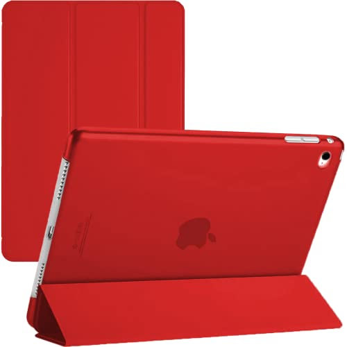 TechDealsUK para iPad Air 2.ª generación (2014) A1566 A1567 Funda magnética Inteligente con Soporte y activación/suspensión automática para iPad Air 2 (Rojo)