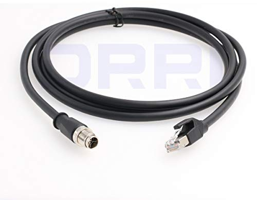 DRRI M12 X-Coded 8 Pole to RJ45 Ethernet Cable for Cognex Cameras Industrial Network Applications (5M)
