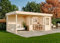 Alpholz Gartenhaus Hanna aus Massiv-Holz | Gerätehaus mit 40 mm Wandstärke | Garten Holzhaus inklusive Montagematerial | Geräteschuppen Größe: 598 x 302 cm | Flachdach