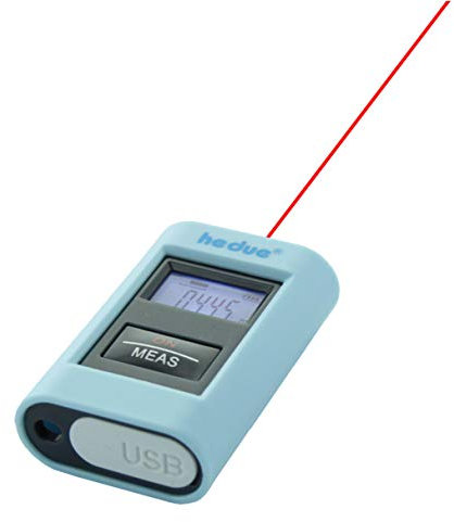 hedue® Laser Entfernungsmesser EM3 - Kleines Laser Messgerät mit bis zu 40 m Reichweite, wiederaufladbares Laserentfernungsmessgerät, Laser Distanzmesser als Schlüsselanhänger