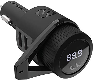 Scosche BTFM5 Bluetooth Hands-Free Car Kit with Digital FM Transmitter and Dual 12W USB Charging Ports For Vehicles