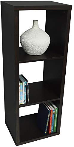 WATSONS CUBE - 3 Cubby Square Display Shelves/Vinyl LP Record Storage - Dark Oak