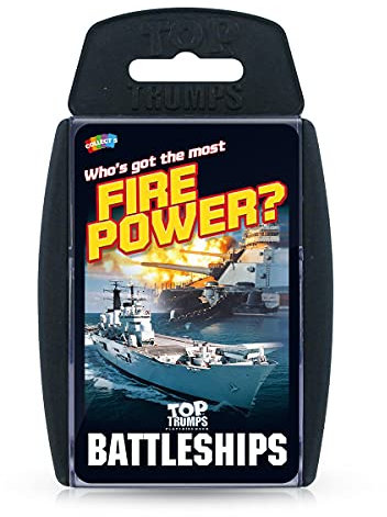 Top Trumps Battleships Classics Kartenspiel, entdecken Sie einige interessante Fakten in diesem pädagogischen Spiel, einschließlich der Geschwindigkeit des HMS Triumphs, für 2 Spieler und mehr als 6