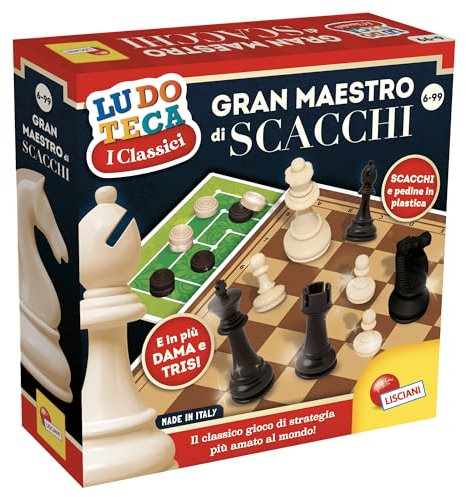 Lisciani Giochi- Ludoteca Gioco Gran Maestro di Scacchi 3 in 1, Colore, 89222