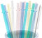 Cinvo Lot de 25 pailles réutilisables de 22,9 cm avec brosse de nettoyage - Pailles à paillettes - Incassable - Pailles en plastique dur sans danger pour les bocaux Yeti