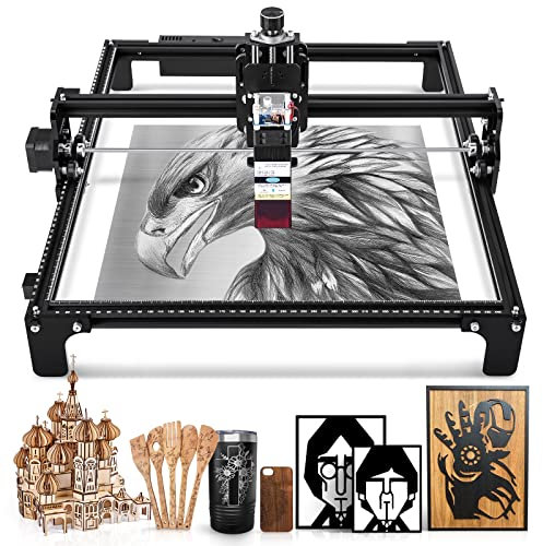 【Neue Version】Lasergravierer, 20W Laser Graviermaschine mit 5W Ausgangsleistung, Mini laser cutter und Graviermaschine für Holz und Leder mit 420 * 400 mm Arbeitsbereich
