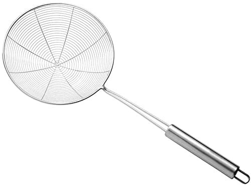 NOBILE LOVELYCARE Schiumarola in acciaio inox diametro 12cm altezza 34cm mestolo per cucinare fritti scolare cibi