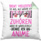 Trendation Anime Kissen mit Füllung 40x40 Geschenk Spruch Geschenke Deko Anme Fan Sieht So Aus Als Würde Ich Dir Zuhören (Grün)