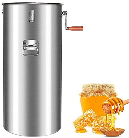 MNSSRN Edelstahl Honigschüttler, Doppelrahmen Radial Honigextraktor, manuelle Bienenzuchtausrüstung Honigschüttler -Trennzeichen Honig Extraktion Roller Tool
