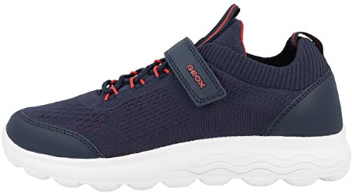Geox Herren J SPHERICA Boy Sneaker, Navy/RED, 37 EU
