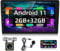Podofo Doppel Din Autoradio mit GPS Navi, Bluetooth, 24 Themen-Desktops, 9 Zoll Android Bildschirm Auto Stereo Radio 2 Din mit WiFi, FM/RDS, Spiegel-Link, Dual-USB, Rückfahrkamera(2+32G)