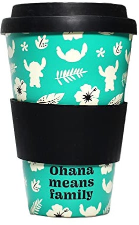 Half Moon Bay - Tasse de voyage Disney Lilo et Stitch - RPET recyclé - 400 ml - Tasses à café à emporter réutilisables - Tasse de voyage étanche - Tasse de voyage à thé - Tasse de voyage Stitch
