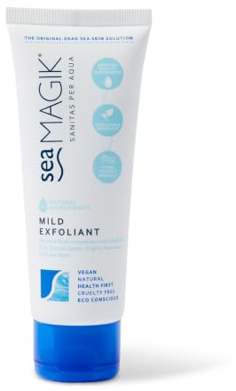 Sea Magik - Face Exfoliator Scrub, Suitable for All Skin Types (75ml) | Soothing & Replenishing Exfoliating Face Scrub, Hydrating Dead Sea Salt & Salicylic Acid, Moisturising, Vegan, Cruelty Free