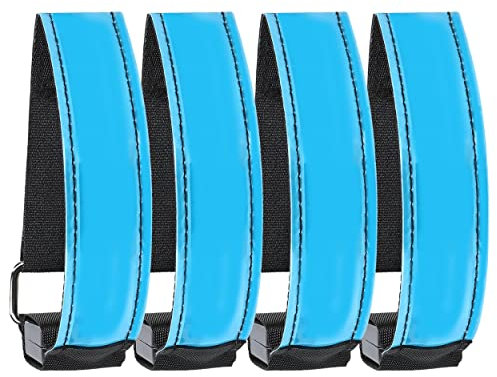 mumbi Unisex – Erwachsene 36841 LED Armband Reflektor Blinklicht Reflektorband Lampe Licht Band Joggen Fahrrad, blau, 35cm