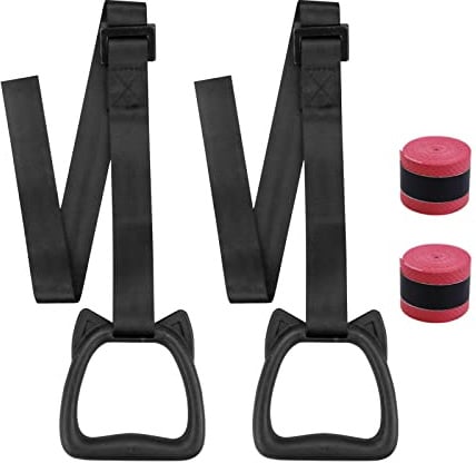 Adjustable Gymnastic Rings With Straps Exercise Strength Training Equipment Pull Up Rings Fitness Children Trapeze Bar Pull Up Gym Rings Kids Home Exercise Rings With Straps Safe Load-bearing 200KG