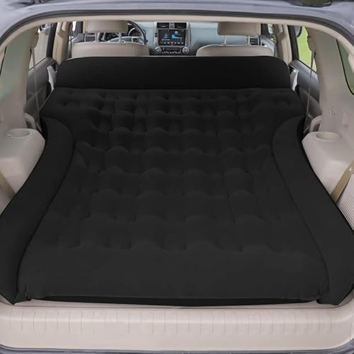Vinteky Matelas Gonflable Lit Gonflable pour Voiture Coussin Gonflable Sièges d'auto Multifonctionnel avec Pompe à air et Oreillers pour Véhicule SUV pour Picnic Voyage sur Voiture (L Noir)