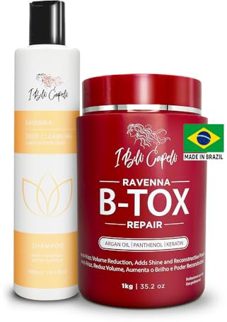 I Belli Capelli Ravenna Repair B-Tox Hair Treatment Kit - Hair B-tox 1 kg/35.02 oz + Anti-Residue Shampoo 300 ml/10.1 fl.oz - Set von B-Tox Capilar Para el Cabello & Clarifying Shampoo für eine