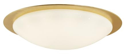 KHG LED-Deckenleuchte mit Goldrand aus Metall, 1-flammig, Schirm in Sternenhimmeloptik, Farbtemperatur CCT (Warmweiß) 3.000 K, mit indirekter Beleuchtung, 220 lm Lichtleistung für Wohn- und Esszimmer