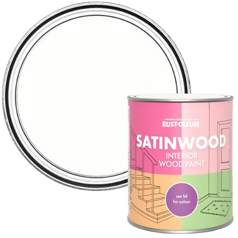Rust-Oleum White Satinwood Interior Wood Paint - Chalk White 750ml
