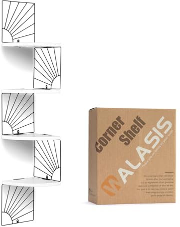 Walasis Eckregal Hängend Weiß Wandregal Ecke Holz Eckregale Modern Eckwandregal Kleines Holzeckregal Für Küche Badezimmer Kinderzimmer Wohnzimmer