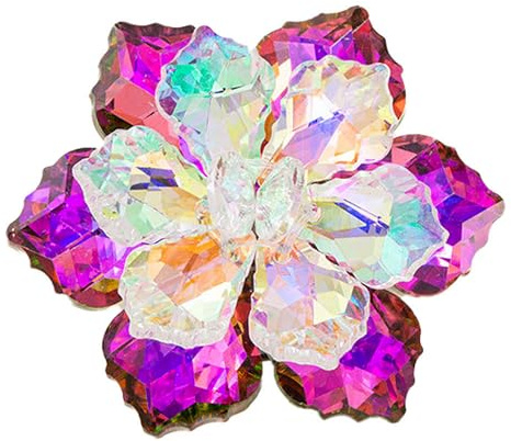 GFM® Crystal Flower Brooch - Wedding, Bridesmaids, Bridal, Christmas, Mother's day, Birthday, Valentines Day (BRCH-FLR-CRYS) (Purple) (BRCH-FLR-CRYS-180055-JMN)