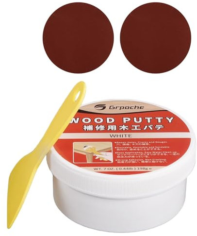 Holzkitt Reparaturset, 200g Weiß Holzspachtelmasse, Reparaturspachtel Wasserbasis für Holz Türverkleidung Restore Tischschrank Böden Holzloch Schnelltrocknend Rissbeständig