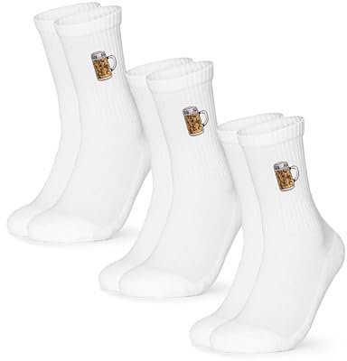 Occulto Damen & Herren Motiv Tennissocken 3er Pack (Modell: Robin), Statement Tennis Socken Oktoberfest 43-46