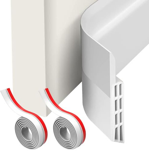 Burlete Puerta Entrada - Burletes Para Puertas 2 Rollos - Protector Puerta Casa - Cepillo Puerta Entrada - Burlete Puerta Exterior - Burlete Bajo Puerta - Rodapiés Autoadhesivo (Blanco)