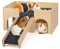 PESNLO Mehrstöckiges Meerschweinchen Versteck mit Treppe und Matten – Extra Groß Meerschweinchen Schloss Abnehmbare Verstecke für Hamster, Kaninchen & Chinchillas，Abnehmbares Haus (Grau)