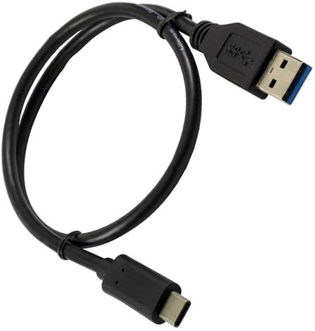 Lite-am 0.5m USB A to USB C Fast Charging Black Cable Charge & Data Sync Lead For TOZO T10 Wireless Earbuds