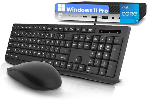 HP EliteDesk 800 G3 Mini ordinateur de bureau Intel Core i5-7500, 16 Go de RAM, SSD 512 Go, WiFi, Bluetooth, clavier américain, Windows 11 Pro (reconditionné)