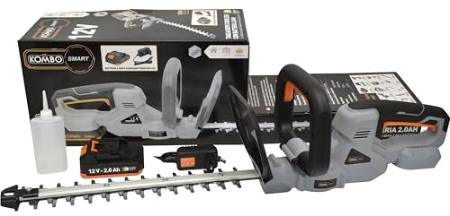 KOMBO SMART - Tagliasiepe a Batteria 12V con Batteria 2.0Ah - Potente, Leggero e Senza Fili